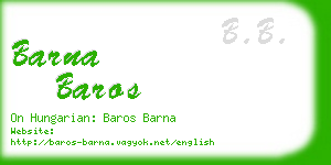 barna baros business card